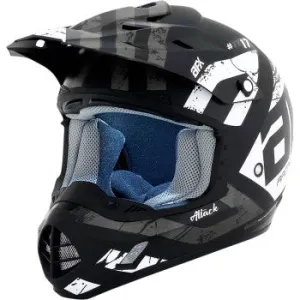 AFX FX-17 Off Road Helmet Attack Graphic Matte Black Silver