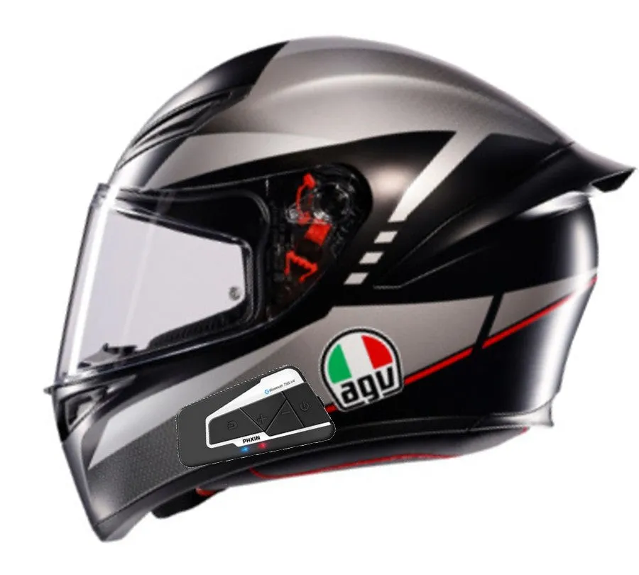 AGV K1 Full Face Bluetooth Helmet Lap Matte Black/Gray/Red
