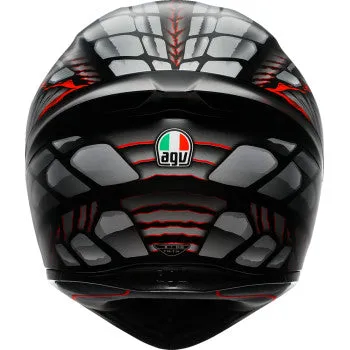 AGV K1 Full Face Bluetooth Helmet Lyzard Matte Black/Gray/Red
