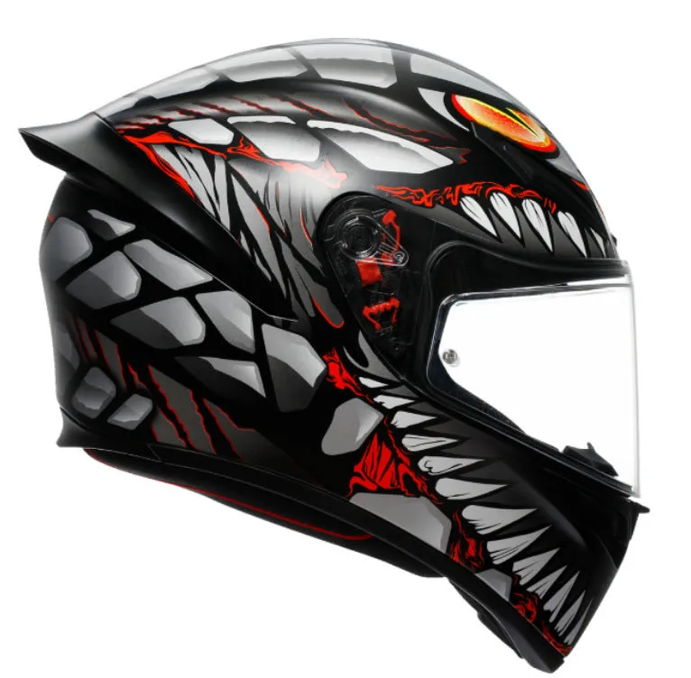 AGV K1 Full Face Bluetooth Helmet Lyzard Matte Black/Gray/Red