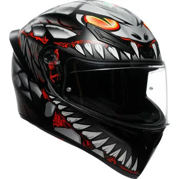 AGV K1 Full Face Bluetooth Helmet Lyzard Matte Black/Gray/Red