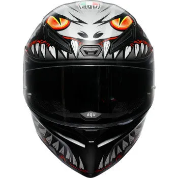 AGV K1 Full Face Bluetooth Helmet Lyzard Matte Black/Gray/Red