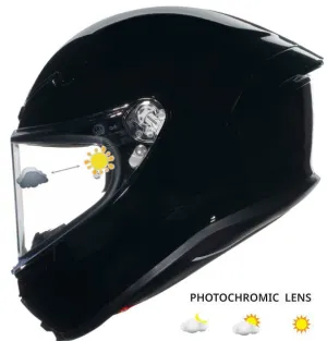 AGV K6 Full Face Helmet Gloss Black Photochromic Shield