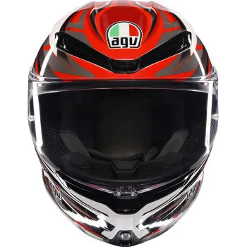 AGV K6 S Full Face Helmet Reeval White/Red/Gray  Photochromic Lens Included