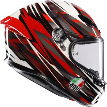 AGV K6 S Full Face Helmet Reeval White/Red/Gray  Photochromic Lens Included