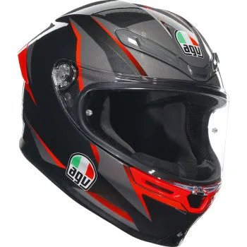 AGV K6 S Full Face Helmet Slashcut Black/Gray/Red  Photochromic Shield