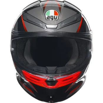 AGV K6 S Full Face Helmet Slashcut Black/Gray/Red  Photochromic Shield