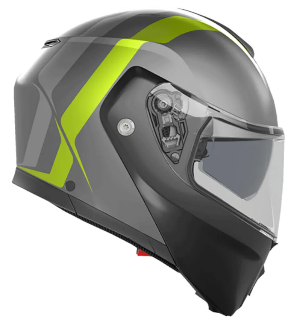AGV Streetmodular Helmet Resia Matte Gray/Black/Yellow Fluo