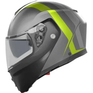 AGV Streetmodular Helmet Resia Matte Gray/Black/Yellow Fluo