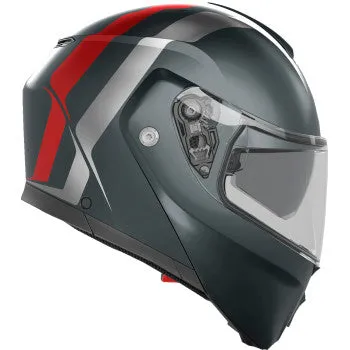 AGV Streetmodular Helmet Resia Matte Gray/Silver/Red