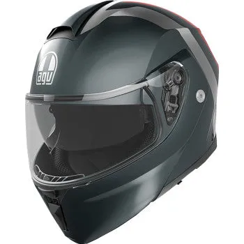 AGV Streetmodular Helmet Resia Matte Gray/Silver/Red