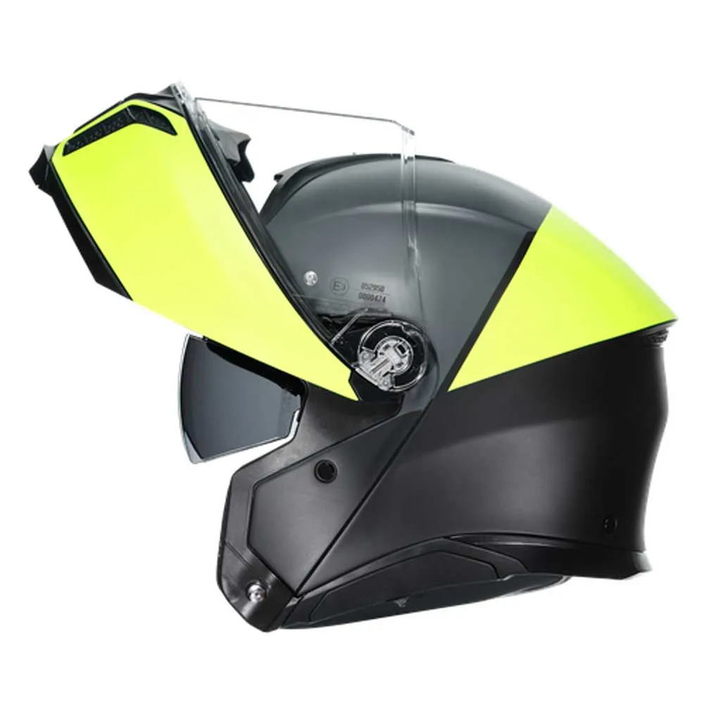 AGV Tourmodular Helmet Frequency Graphic Black/Yellow Fluo/Gray