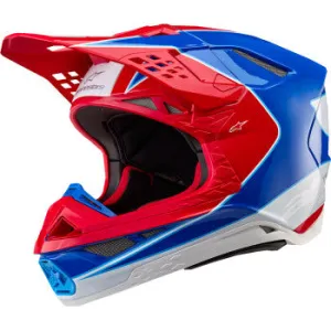 Alpinestars Supertech M10 Off Road Helmet Aeon MIPS Gloss Bright Red/Blue