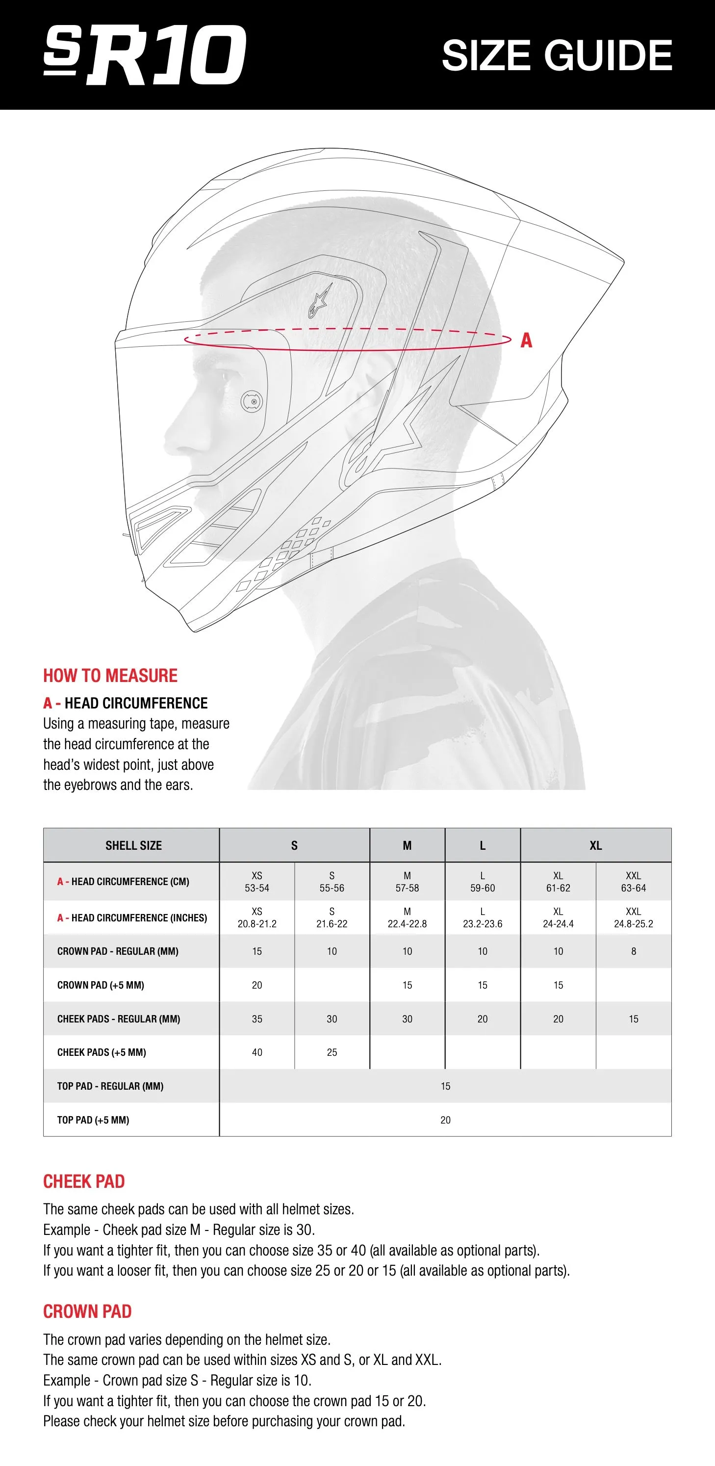 Alpinestars Supertech R10 Full Face Helmet  Element Carbon/Red/White