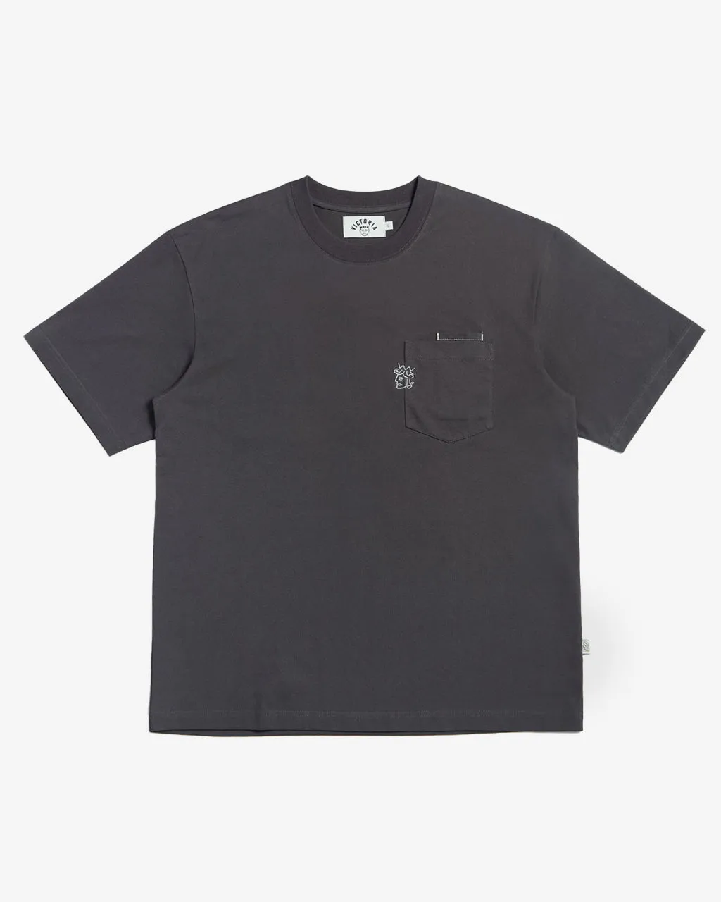 Double Pocket Logo S/S Tee Charcoal
