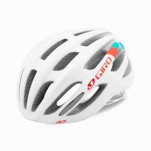 Giro Saga Road Helmet - Womens - Matt White-Turquoise-Vermillion