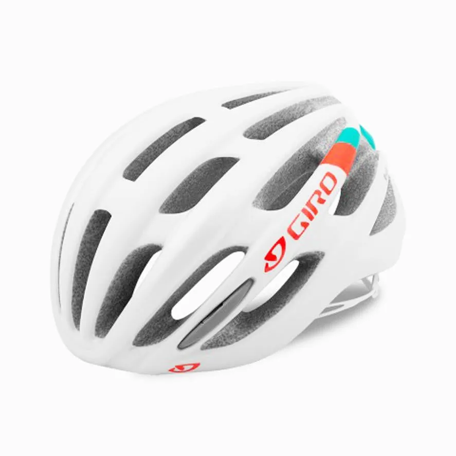 Giro Saga Road Helmet - Womens - Matt White-Turquoise-Vermillion