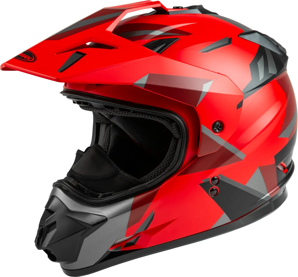 Gmax GM-11 Snow Helmet Ripcord Graphic Red Dual Lens Size Medium