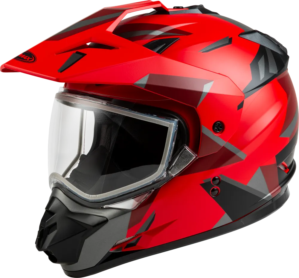Gmax GM-11 Snow Helmet Ripcord Graphic Red Dual Lens Size Medium