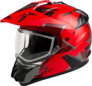 Gmax GM-11 Snow Helmet Ripcord Graphic Red Dual Lens Size Medium