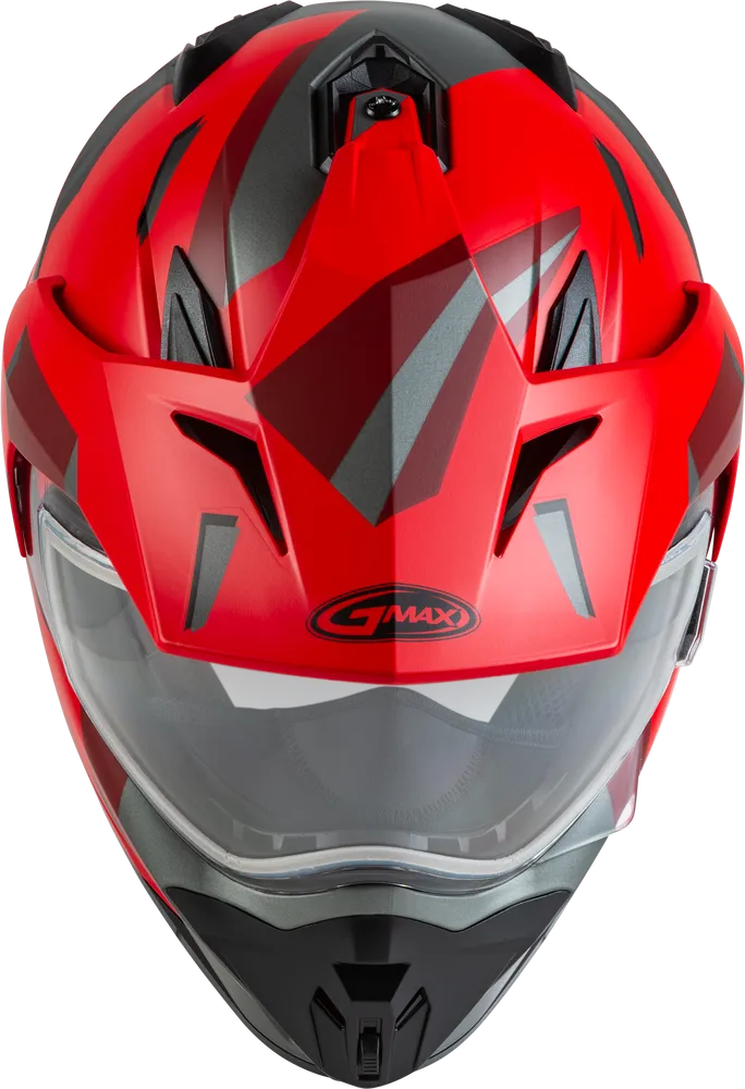 Gmax GM-11 Snow Helmet Ripcord Graphic Red Dual Lens Size Medium