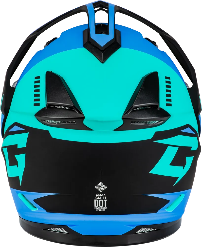 Gmax GM-11S Ronin Snow Helmet Blue Dual Lens