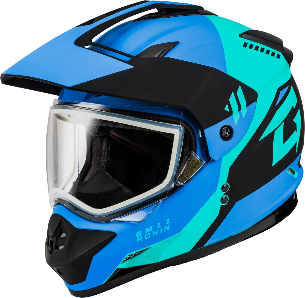 Gmax GM-11S Ronin Snow Helmet Blue Dual Lens
