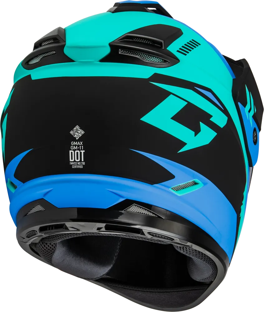Gmax GM-11S Ronin Snow Helmet Blue Dual Lens