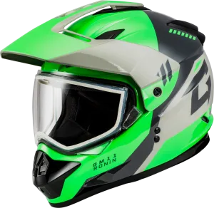 Gmax GM-11S Ronin Snow Helmet Green Dual Lens