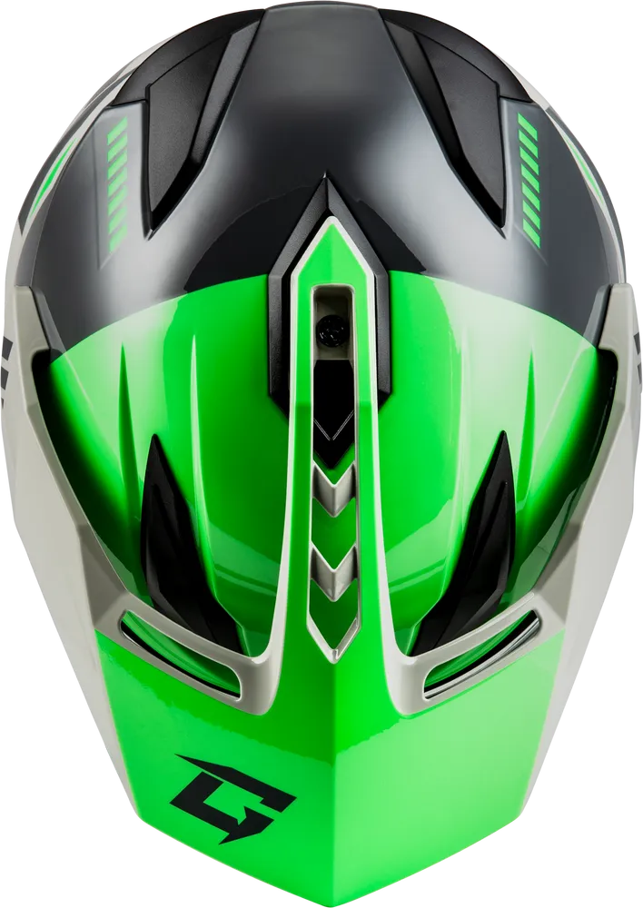 Gmax GM-11S Ronin Snow Helmet Green Dual Lens
