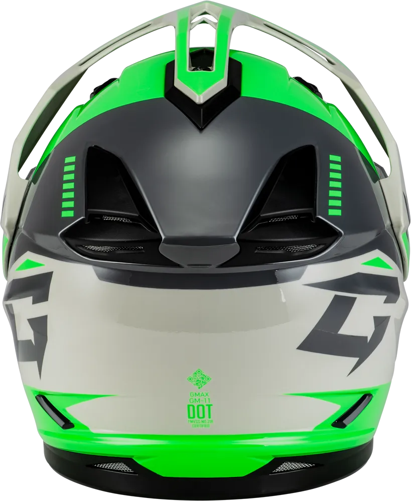 Gmax GM-11S Ronin Snow Helmet Green Dual Lens