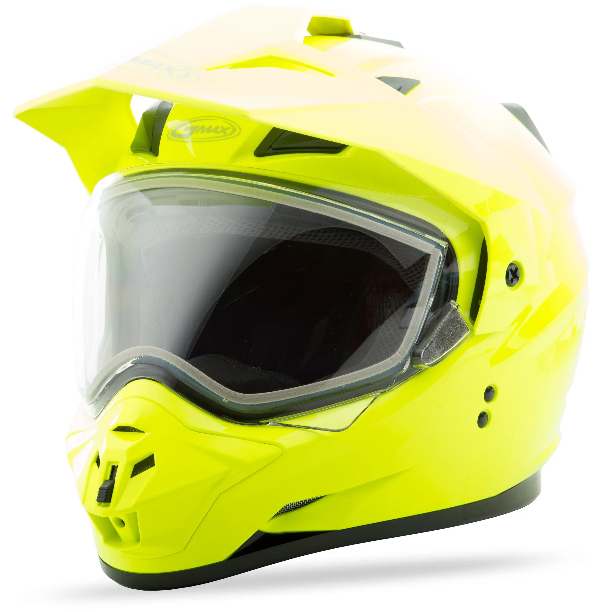 Gmax GM11S Dual Sport Snow Helmet Hi Vis Yellow
