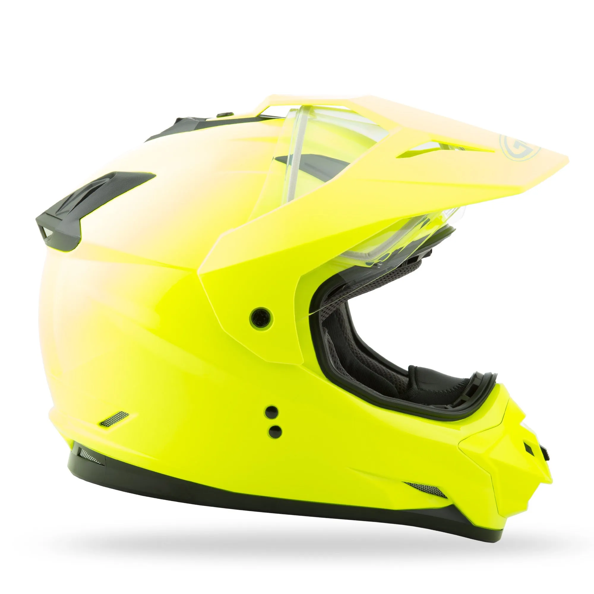 Gmax GM11S Dual Sport Snow Helmet Hi Vis Yellow