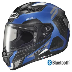HJC i10 Full Face Bluetooth Helmet Sonar Graphic MC2SF Blue