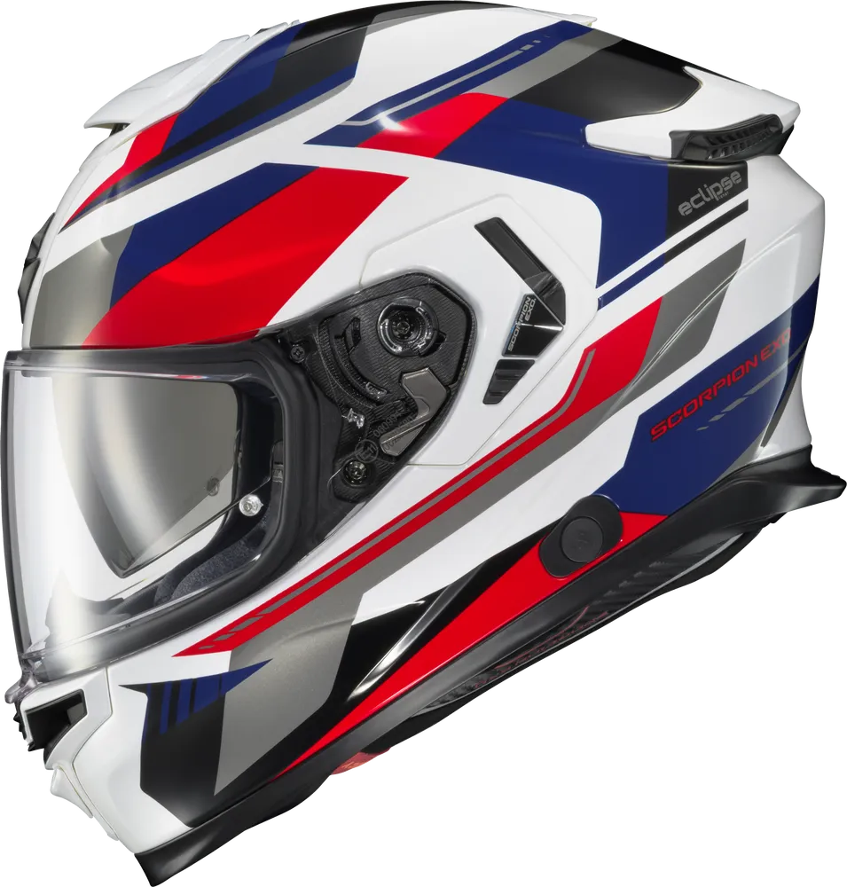 Scorpion EXO-Eclipse Full Face Helmet Lunar Red White Blue