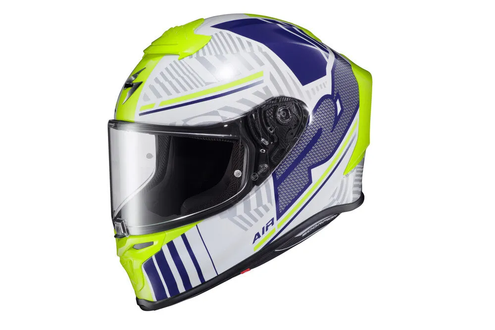 Scorpion EXO EXO-R1 Air Full Face Bluetooth Helmet Juice White/Blue