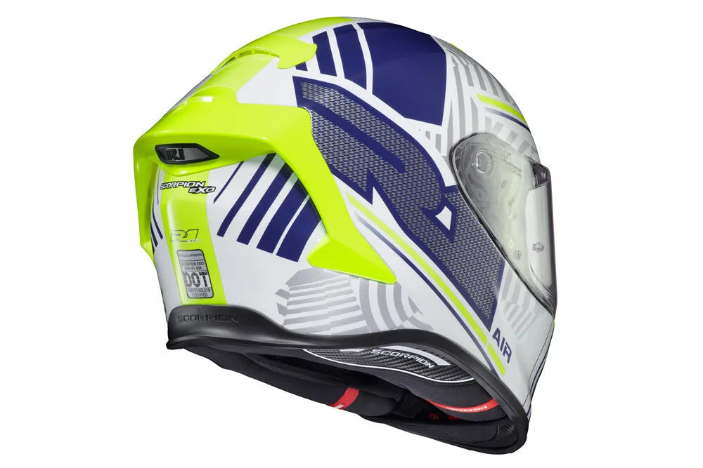 Scorpion EXO EXO-R1 Air Full Face Bluetooth Helmet Juice White/Blue