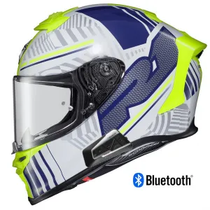 Scorpion EXO EXO-R1 Air Full Face Bluetooth Helmet Juice White/Blue