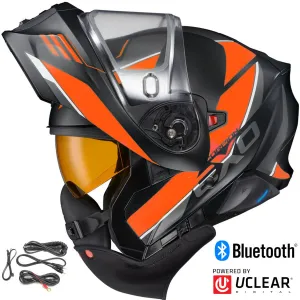 Scorpion EXO-GT-930 Bluetooth Snow Helmet Modulus Orange Electric Shield
