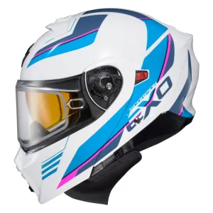 Scorpion EXO-GT-930 Modular Snow Helmet Modulus White Blue Electric Shield