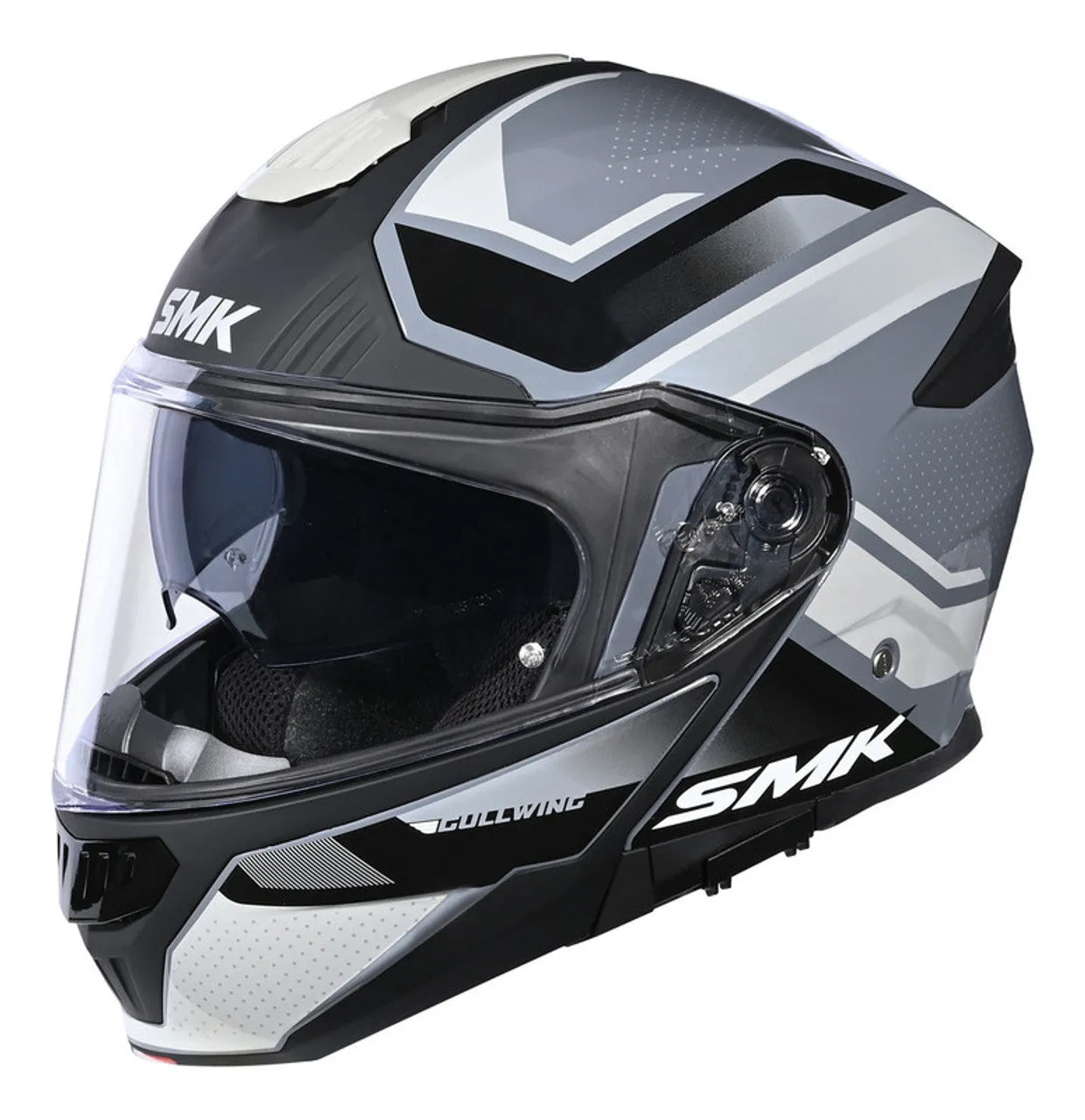 SMK Gullwing V2 Supertour Modular Helmet White Gray