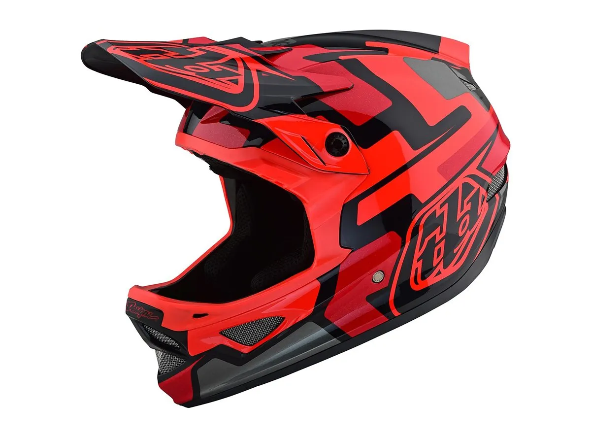 Troy Lee Designs D3 Fiberlite Full Face Helmet - Speedcode - Red