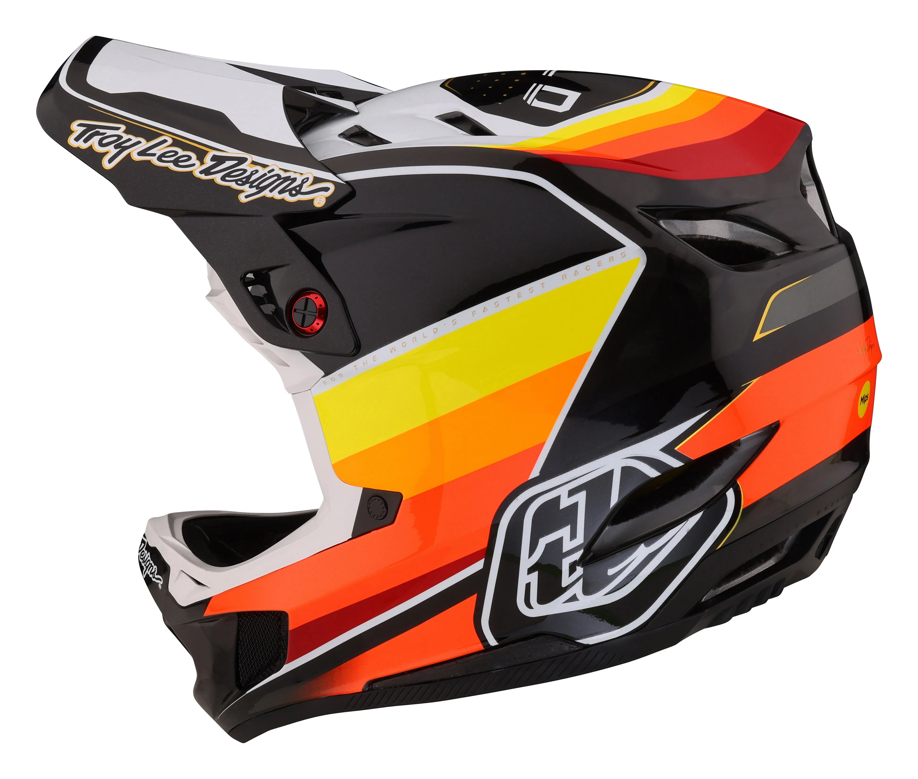 Troy Lee Designs D4 Carbon Full Face Helmet with MIPS - Reverb - Black-White - 2023