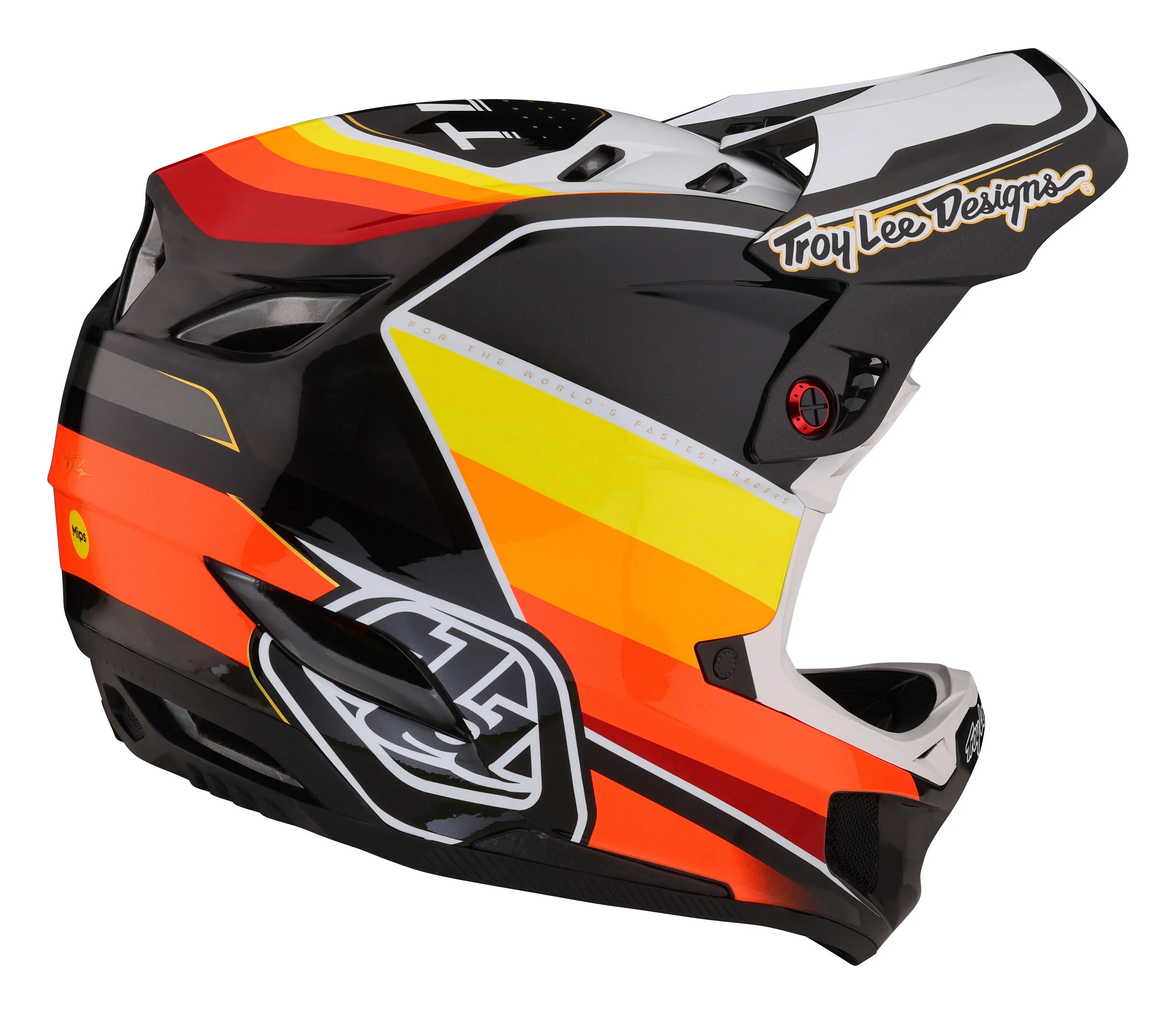 Troy Lee Designs D4 Carbon Full Face Helmet with MIPS - Reverb - Black-White - 2023