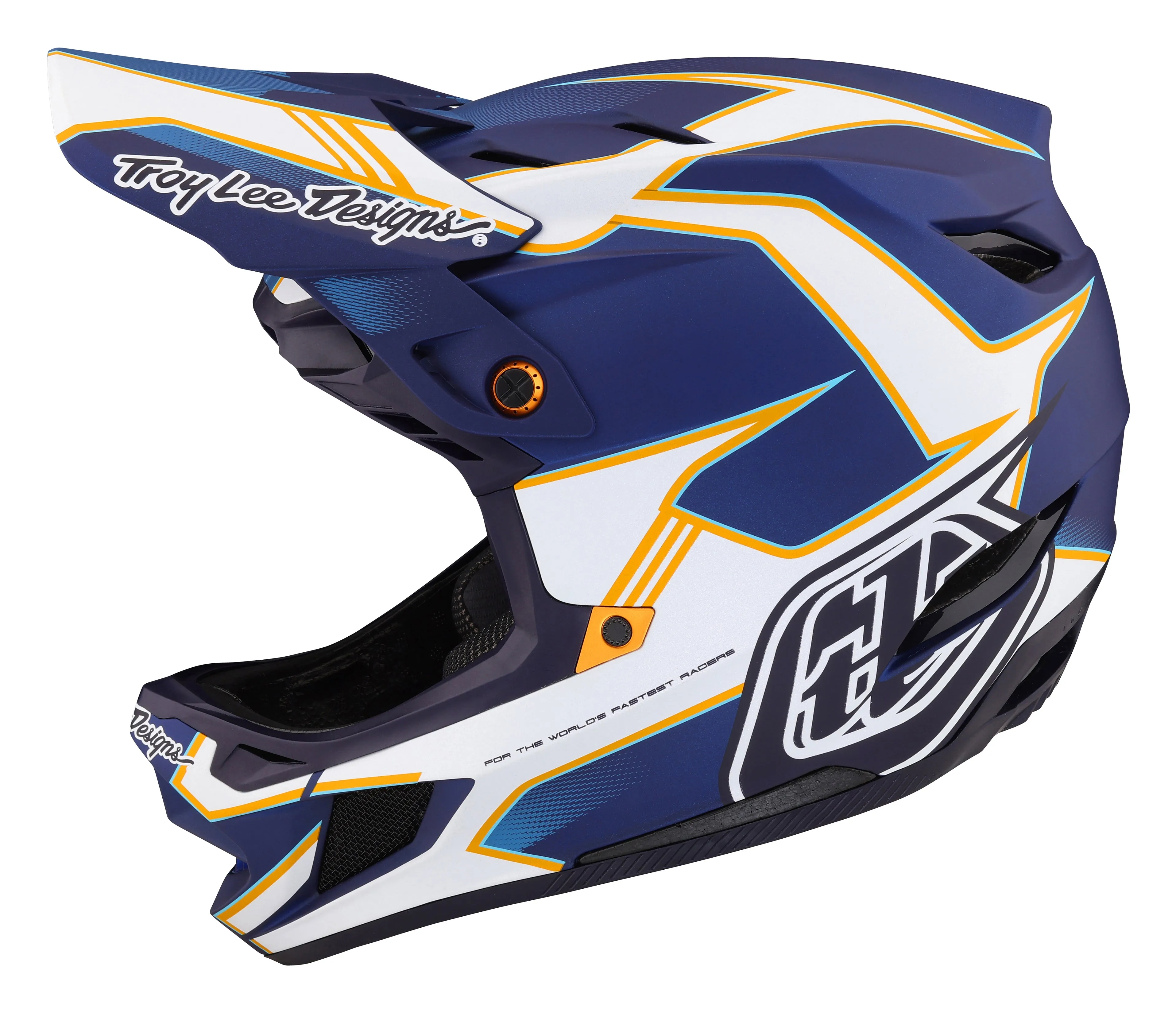 Troy Lee Designs D4 Composite Full Face Helmet with MIPS - Matrix - Blue - 2023