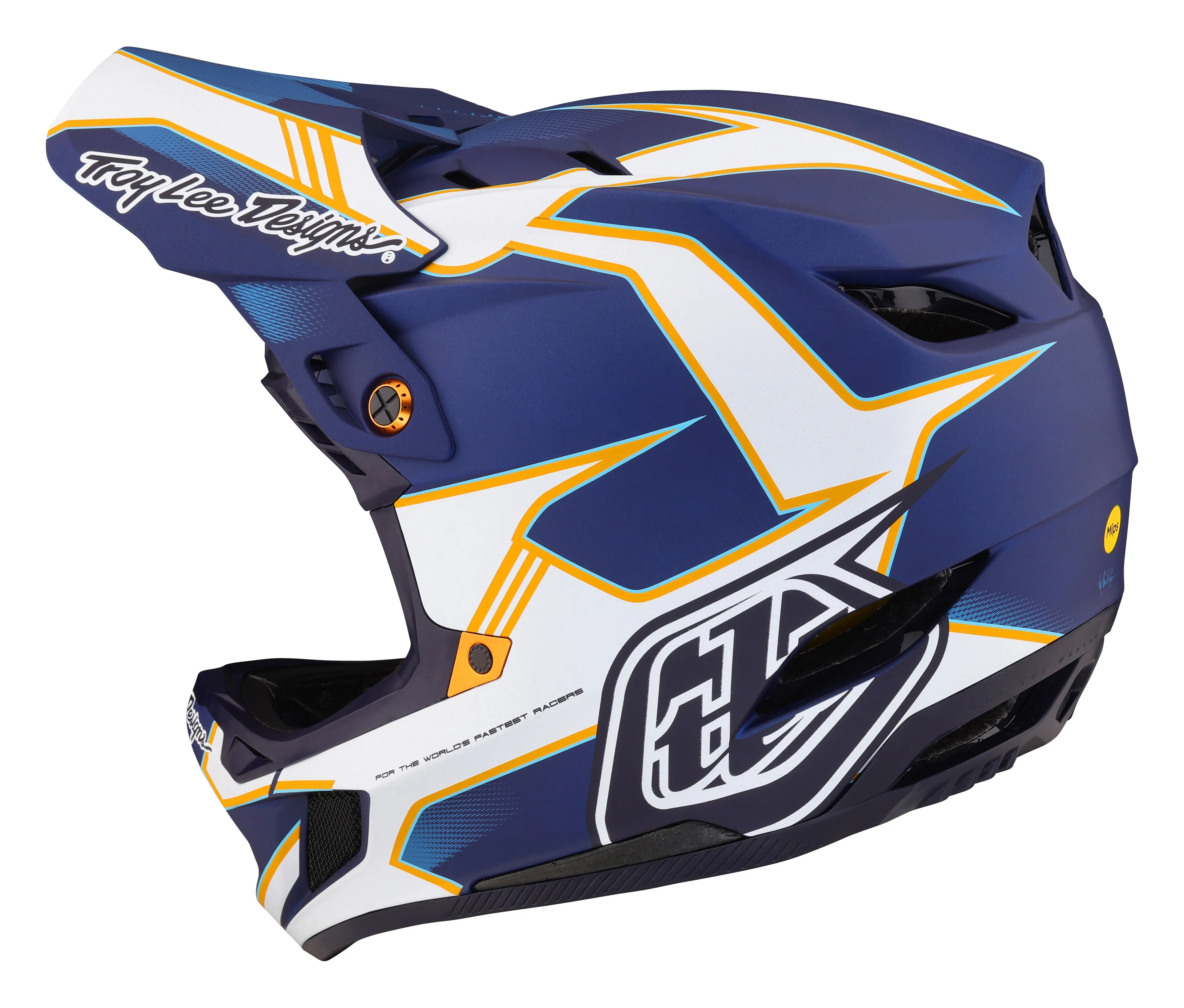 Troy Lee Designs D4 Composite Full Face Helmet with MIPS - Matrix - Blue - 2023