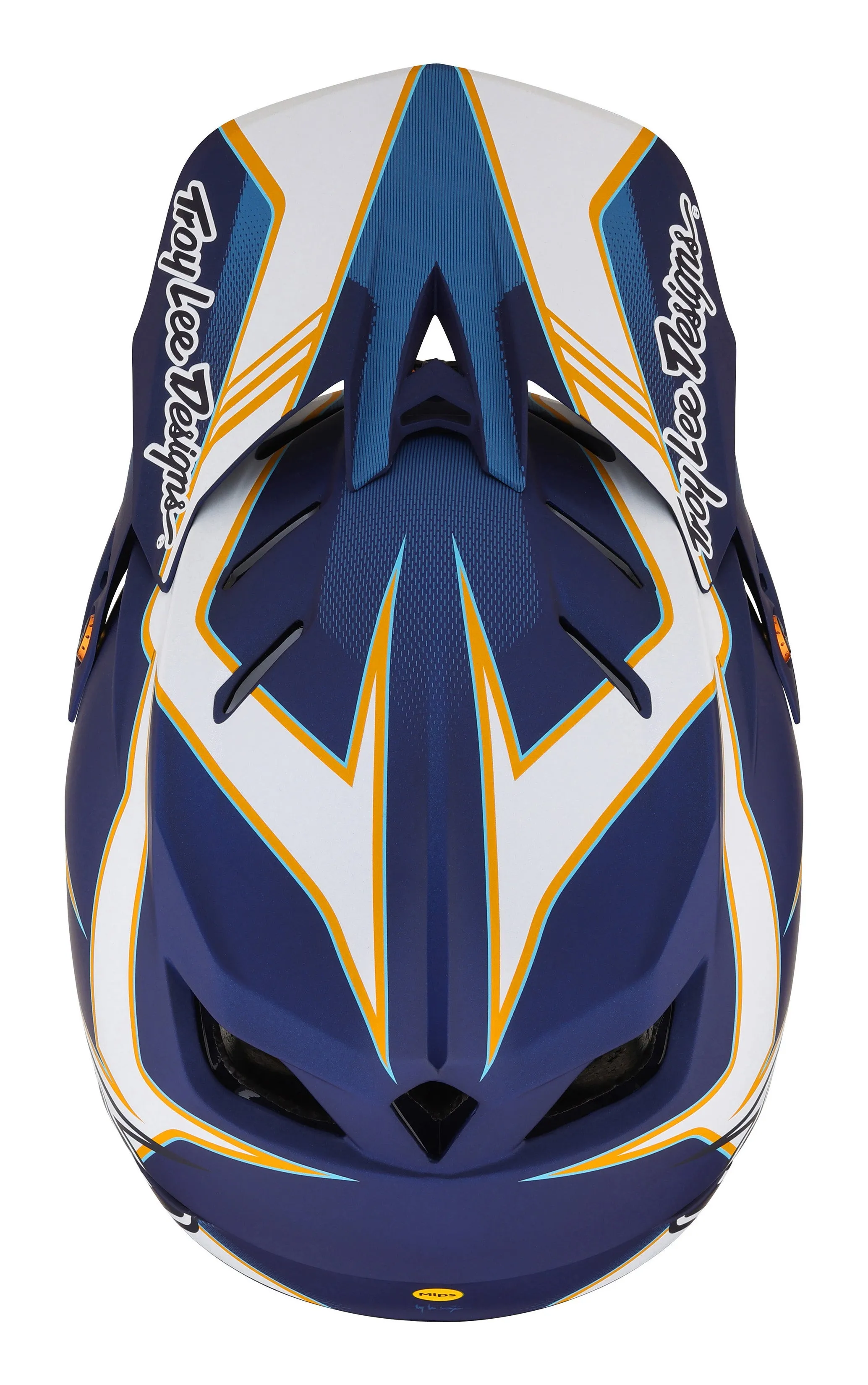 Troy Lee Designs D4 Composite Full Face Helmet with MIPS - Matrix - Blue - 2023