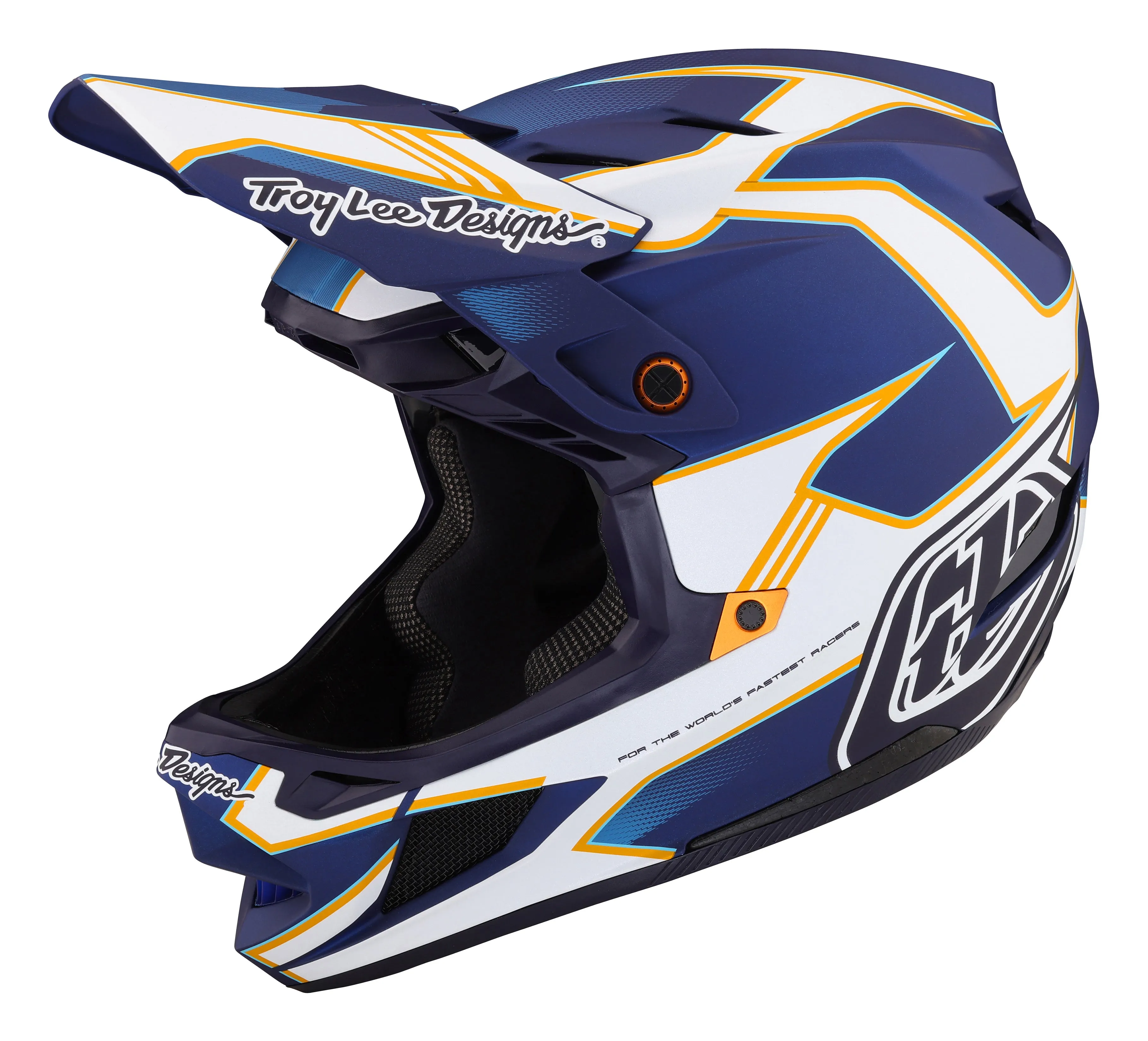 Troy Lee Designs D4 Composite Full Face Helmet with MIPS - Matrix - Blue - 2023