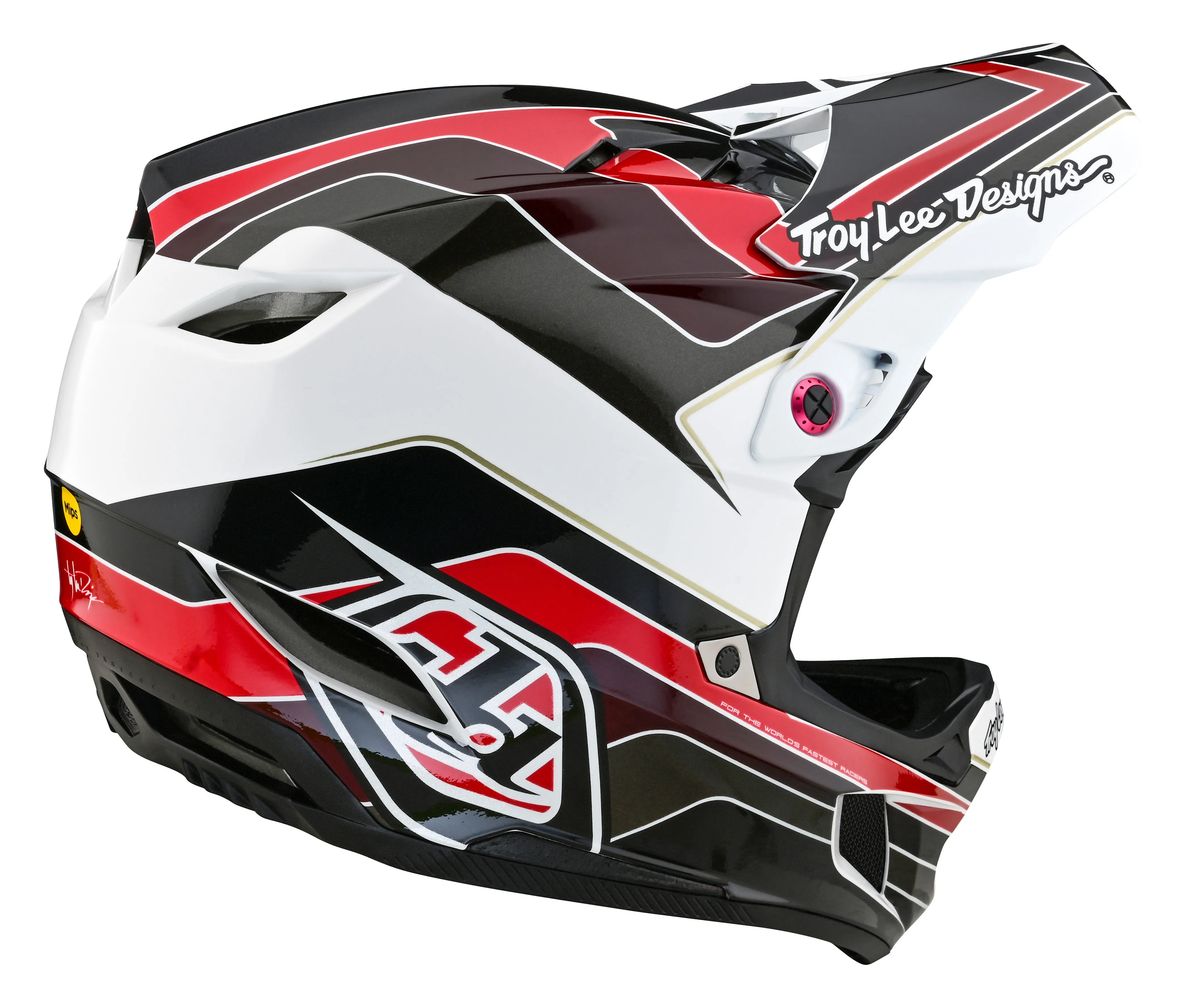 Troy Lee Designs D4 Polyacrylite Full Face Helmet with MIPS - Block - Charcoal-Red