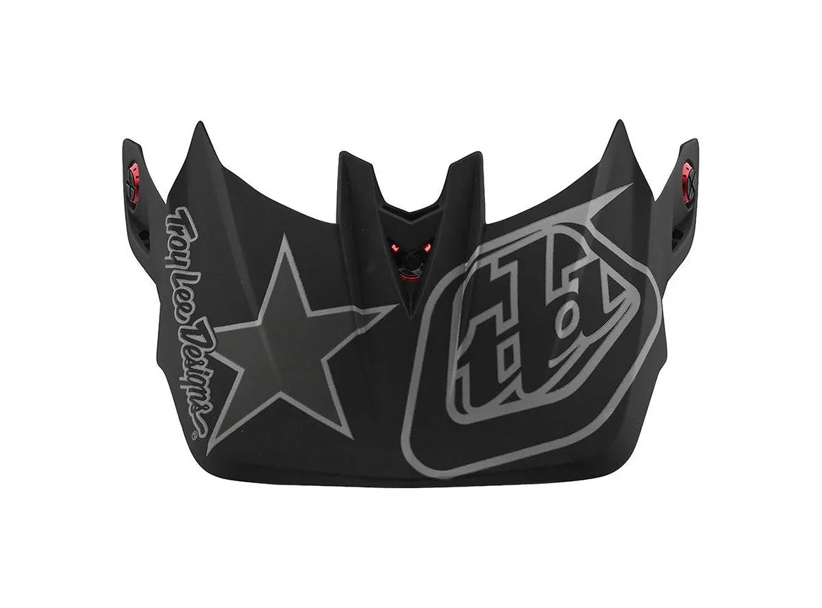 Troy Lee Designs D4 Replacement Visor - Freedom - Black-Red